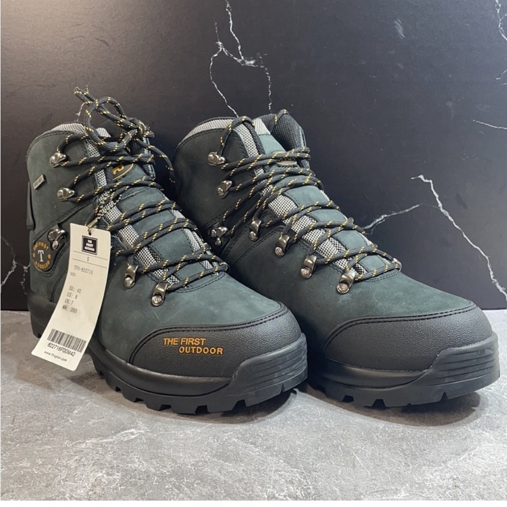 The First Outdoor Hiking Boot Black/Yellow Size8m MENs